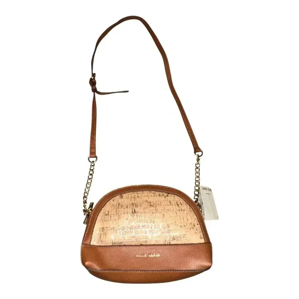 Anne Klein Tan Cork Triple Compartment Crossbody‎ Purse